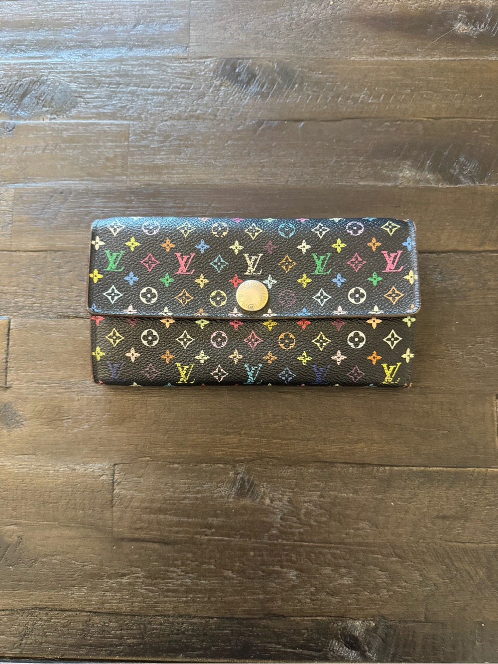 Louis Vuitton Multicolor Wallet Black and Pink
